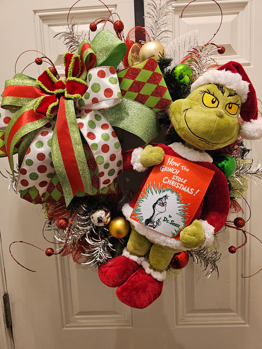 Steal the Spotlight with Our Whimsical Grinch Holiday Wreath!